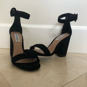 BRAND NEW Steve Madden Suede Black Heels 6.5